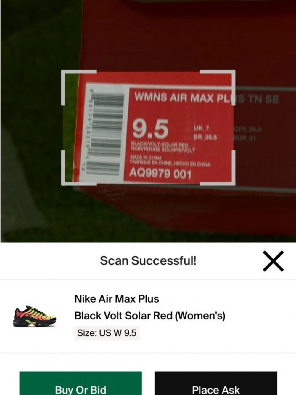 Empty Nike Box Only (No Shoes) – Nike Air Max Plus TN SE Women’s Size 9.5